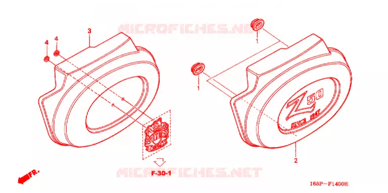 COUVERCLES LATERAUX Honda MOTO 50 MONKEY 1995  Z50JS_M