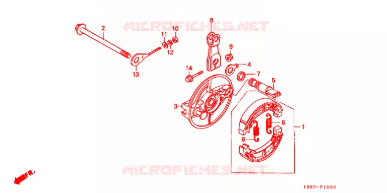 FLASQUE - MACHOIRES DE FREIN ARRIERE Honda MOTO 50 MONKEY 1995  Z50JS_M