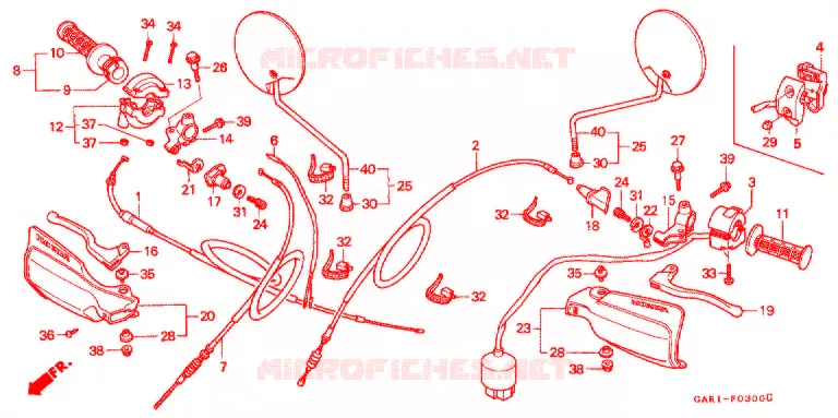 LEVIER DE GUIDON - CABLE - COMMODO Honda MOTO 50 MONKEY 1993  Z50JP_M