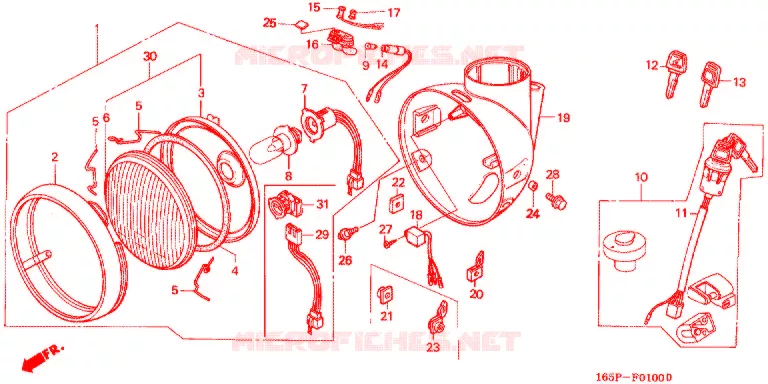 PHARE Honda MOTO 50 MONKEY 2001  Z50J1_M