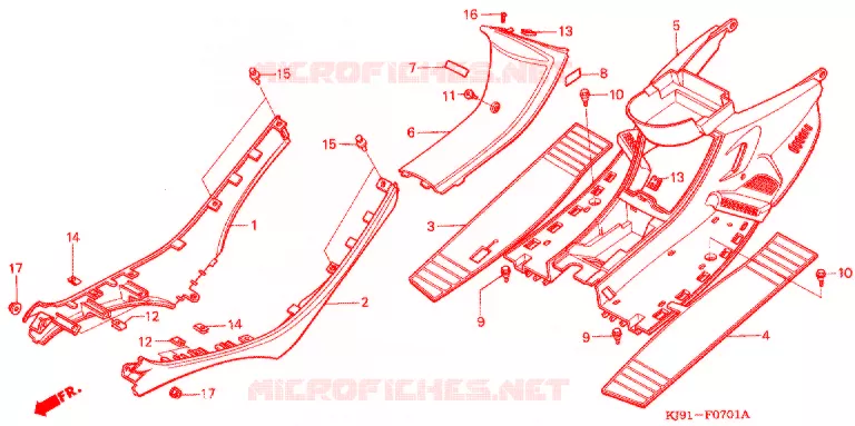 MARCHE PIEDS (CH125H/N/P/R) Honda SCOOTER 125 SPACY 1994  CH125R