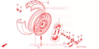 ROUE ARRIERE (2) pour Honda 50 LIVE DIO ZX, front brake disk, NH237I de 1994