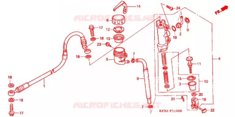 MAITRE-CYLINDRE DE FREIN ARRIERE Honda MOTO 230 SL 1997  SL230V