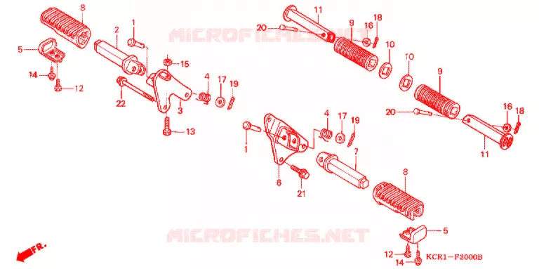 REPOSE PIED (VT250CR/T/V) Honda MOTO 250 MAGNA 1998  VT250CV_II