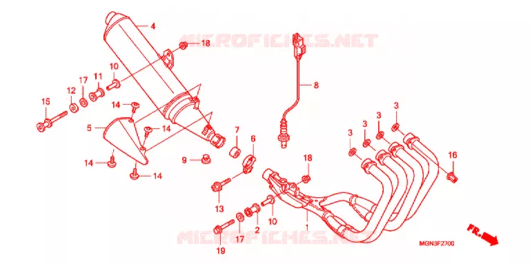 SILENCIEUX D'ECHAPPEMENT Honda MOTO 600 CBF 2010  CBF600SA