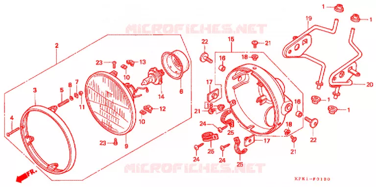 PHARE Honda MOTO 250 VTR 2001  VTR250Y