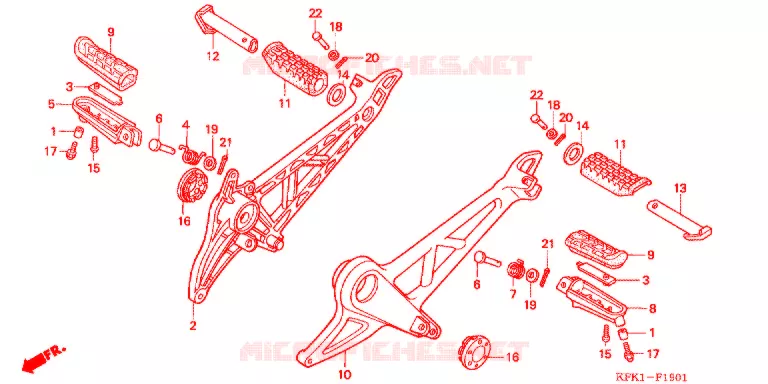 REPOSE PIED (VTR250Y,3,5,7) Honda MOTO 250 VTR 2001  VTR250Y