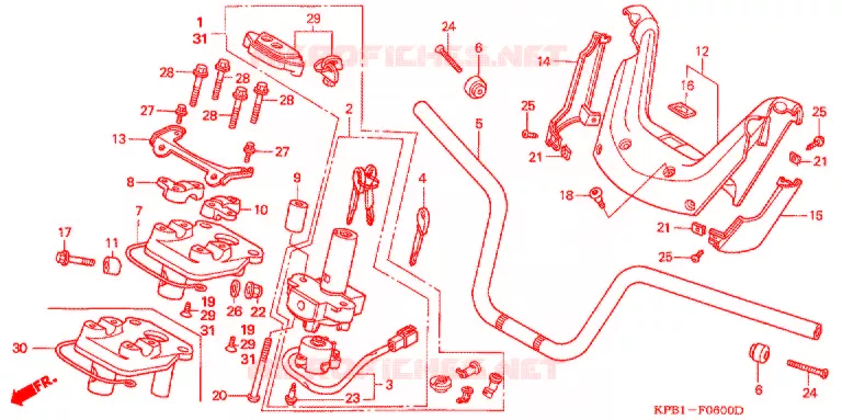 GUIDON - CARENAGE Honda SCOOTER 250 FORZA 2000  NSS250Y