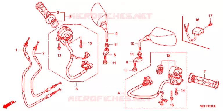 COMMODO - LEVIER - CABLE Honda SCOOTER 600 SILVERWING 2002  FJS6002