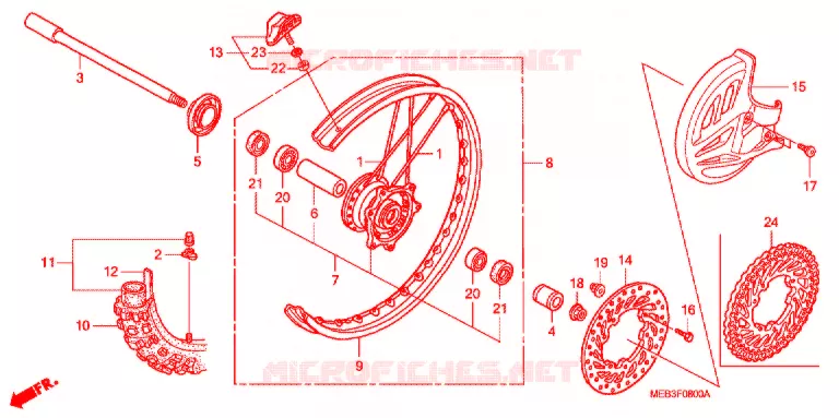 ROUE AVANT Honda MOTO 450 CRF 2007  CRF450R7