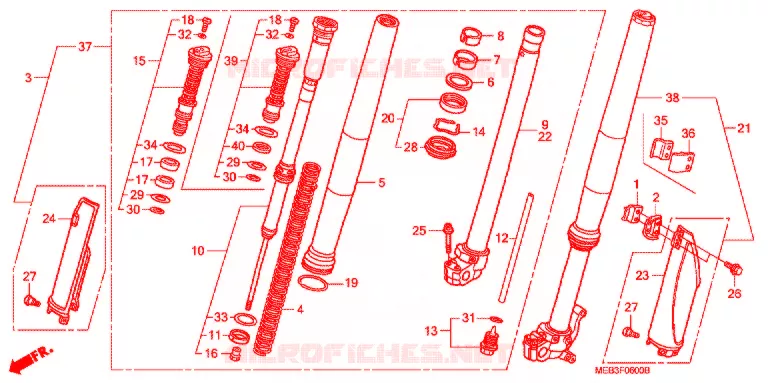 FOURCHE Honda MOTO 450 CRF 2005  CRF450R5