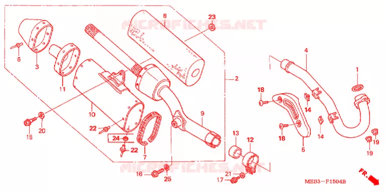 SILENCIEUX D'ECHAPPEMENT  Honda MOTO 450 CRF 2005  CRF450R5