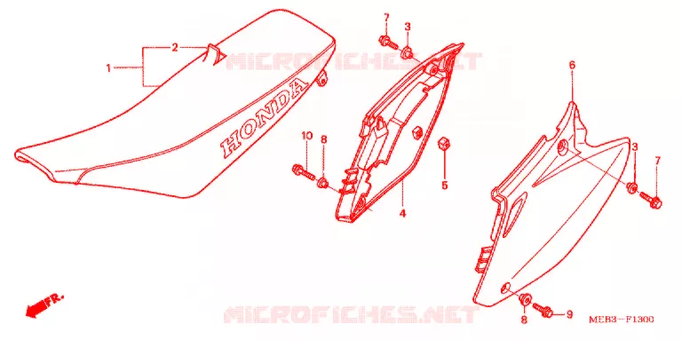 SIEGE/COUVERCLE LATERAL  Honda MOTO 450 CRF 2004  CRF450R4