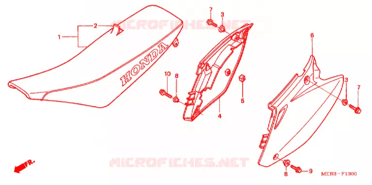 SIEGE/COUVERCLE LATERAL  Honda MOTO 450 CRF 2004  CRF450R4