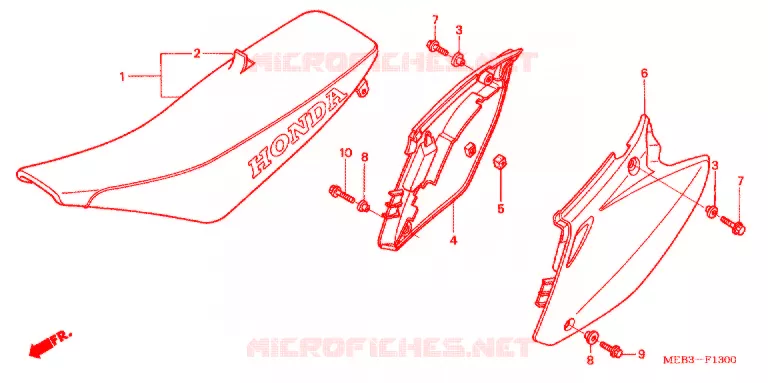 SIEGE/COUVERCLE LATERAL  Honda MOTO 450 CRF 2003  CRF450R3