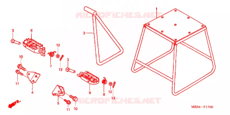 BEQUILLE - REPOSE PIEDS Honda MOTO 450 CRF 2002  CRF450R2