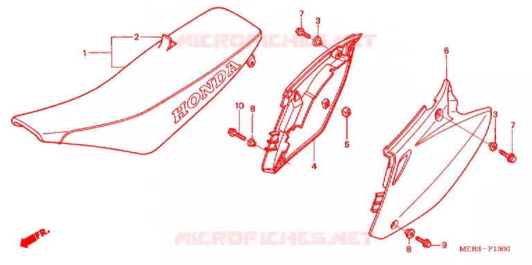 SIEGE/COUVERCLE LATERAL  Honda MOTO 450 CRF 2002  CRF450R2