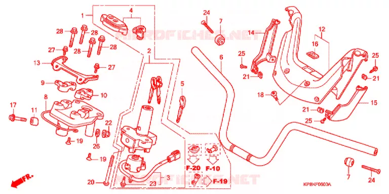 GUIDON - CARENAGE (NSS250/A) Honda SCOOTER 250 FORZA 2003  NSS250A3_J