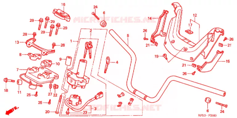 GUIDON - CARENAGE Honda SCOOTER 250 REFLEX 2003  NSS250A3_A