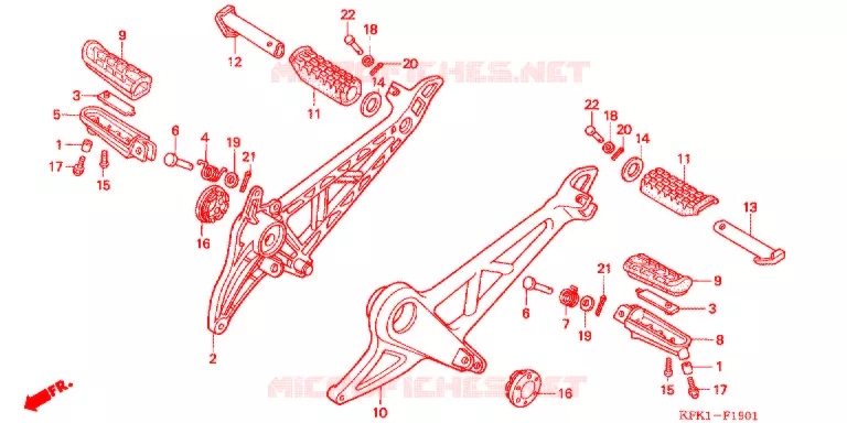 REPOSE PIED (VTR250Y,3,5,7) Honda MOTO 250 VTR 2006  VTR2505