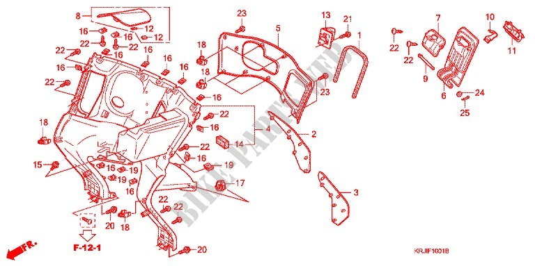 PROTEGE JAMBES (FES1257/A7) (FES1507/A7) pour Honda S WING 125 FES ABS de 2007