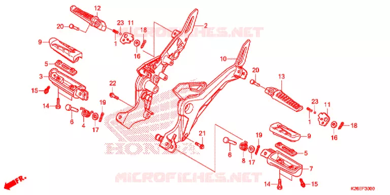 REPOSE PIED Honda MOTO 125 MSX 2016  MSX125G