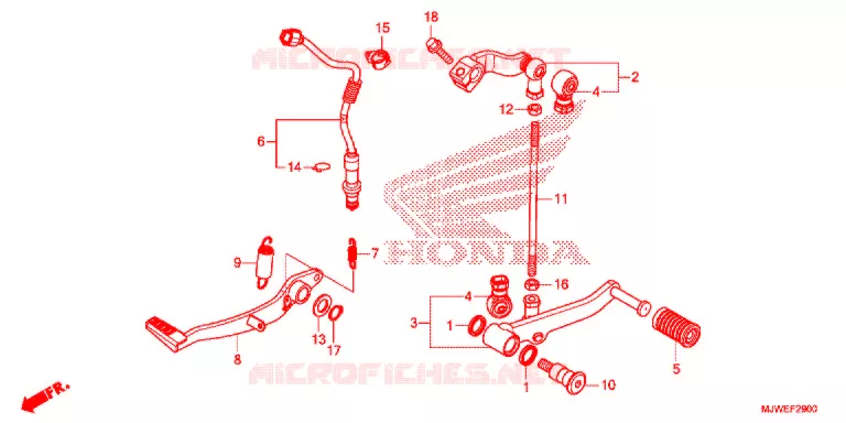 PEDALE Honda MOTO 500 CBR 2016  CBR500RAG