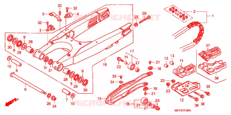 BRAS OSCILLANT Honda MOTO 450 CRF 2007  CRF450X7