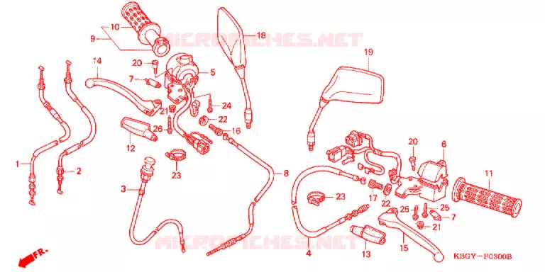 COMMODOS - POIGNEES Honda MOTO 250 CB 2007  CB2507