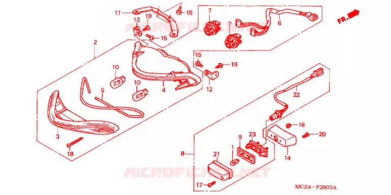 FEU ARRIERE Honda MOTO 900 HORNET 2007  CB900F7_A