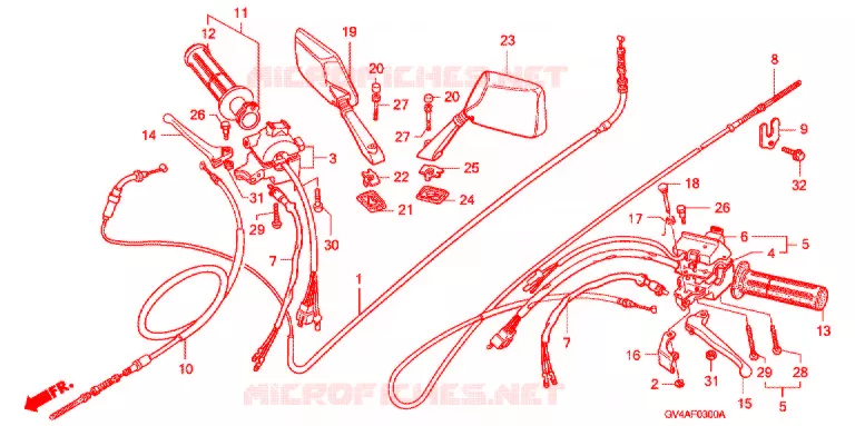COMMODOS - POIGNEES Honda SCOOTER 80 ELITE 2007  CH807