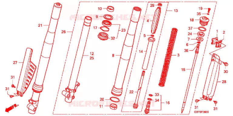 FOURCHE Honda MOTO 85 CR 2007  CR85R7