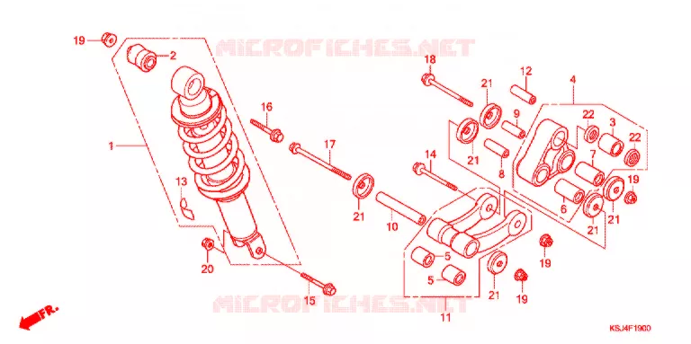 AMORTISSEUR ARRIERE Honda MOTO 100 CRF 2007  CRF100F7