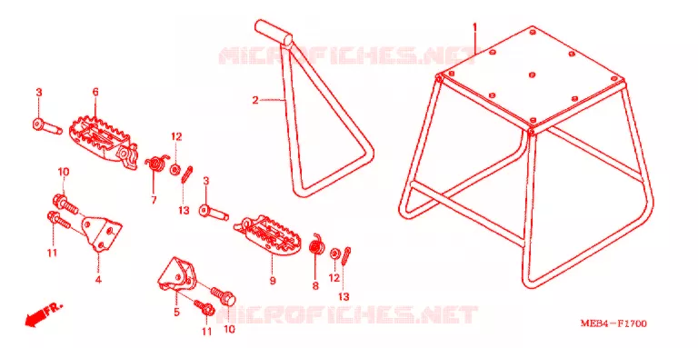 BEQUILLE - REPOSE PIEDS Honda MOTO 450 CRF 2007  CRF450R7