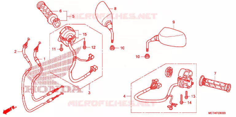 COMMODO - LEVIER - CABLE Honda MOTO 70 CRF 2007  CRF70F7