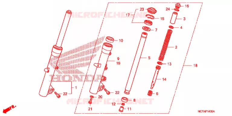 FOURCHE Honda MOTO 70 CRF 2007  CRF70F7
