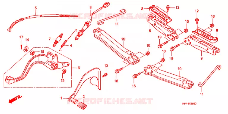 REPOSE PIED - PEDALE Honda ATV 420 FOURTRAX 2007  TRX420FE7