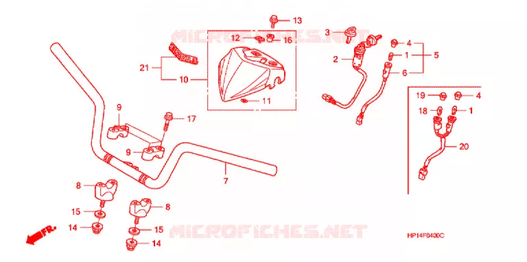 GUIDON Honda ATV 450 FOURTRAX 2007  TRX450ER7