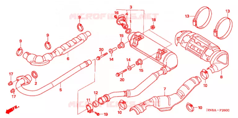 SILENCIEUX D'ECHAPPEMENT Honda ATV 680 FOURTRAX 2007  TRX680FGA7