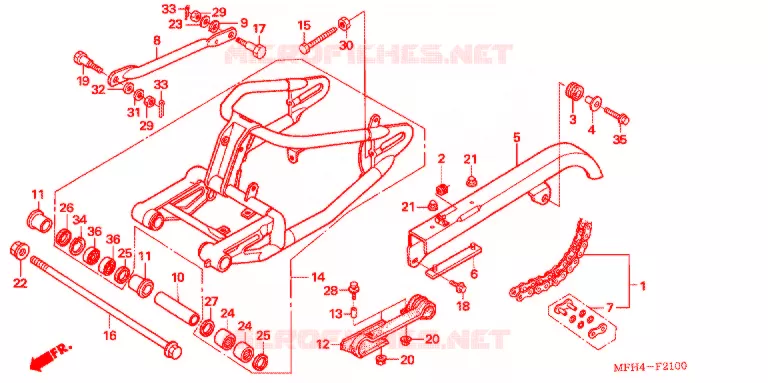 BRAS OSCILLANT Honda MOTO 600 SHADOW 2007  VT600CD7