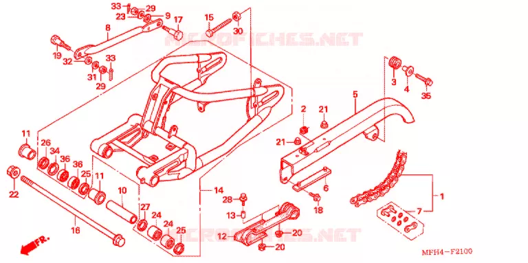 BRAS OSCILLANT Honda MOTO 600 SHADOW 2007  VT600CD7