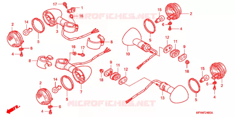 CLIGNOTANT Honda MOTO 600 SHADOW 2007  VT600CD7