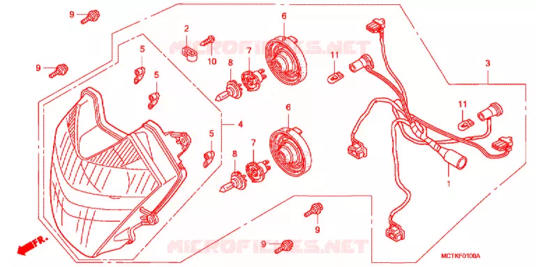 PHARE (FJS400A/D/FJS600A/D5-8) Honda SCOOTER 600 SILVERWING 2008  FJS600A8_J