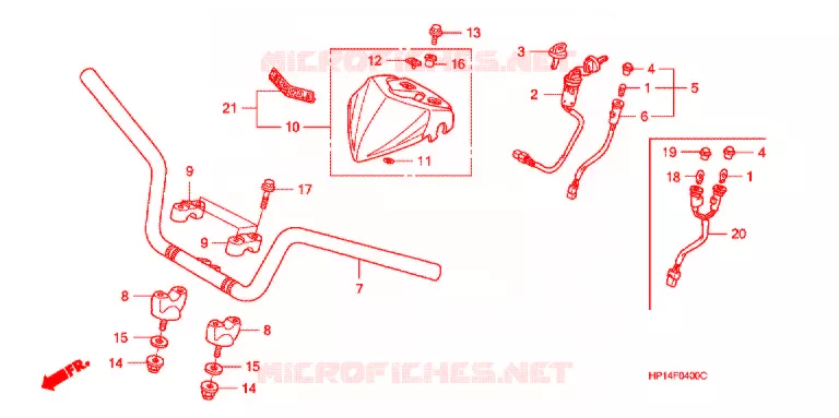 GUIDON Honda ATV 450 FOURTRAX 2008  TRX450ER8