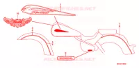 AUTOCOLLANTS pour Honda SHADOW VT 750 ABS de 2008