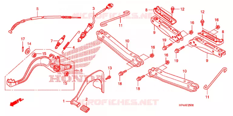 PEDALE - REPOSE PIED Honda ATV 420 FOURTRAX 2009  TRX420TM9