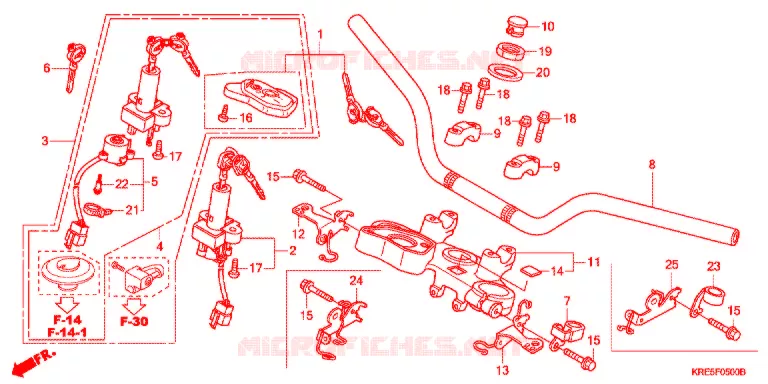 GUIDON - TE DE FOURCHE Honda MOTO 150 NX 2011  NXR150ESA