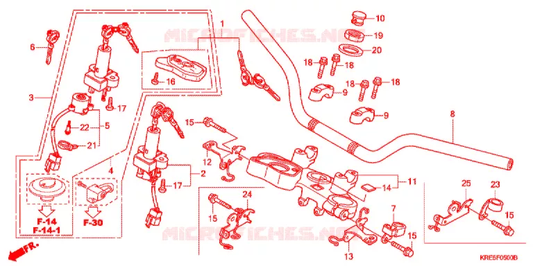 GUIDON - TE DE FOURCHE Honda MOTO 150 NX 2012  NXR150ESDB