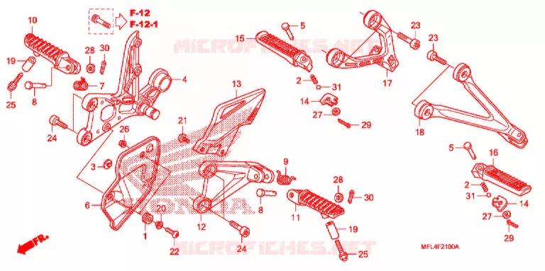 REPOSE PIED Honda MOTO 1000 CBR 2012  CBR1000RRB_A