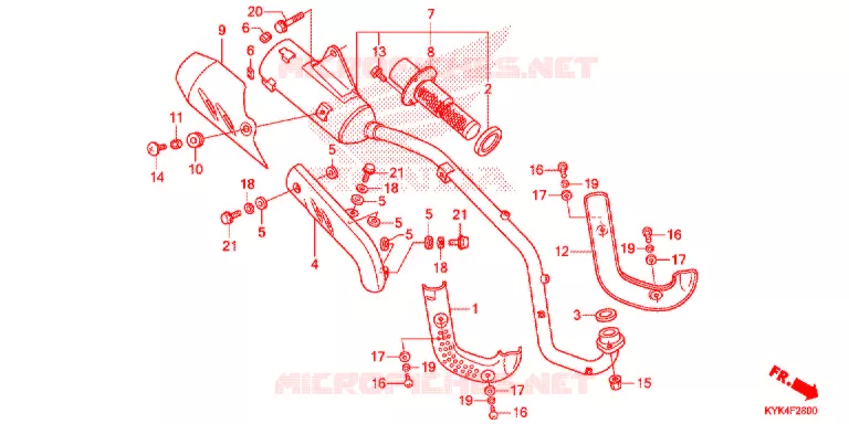 SILENCIEUX D'ECHAPPEMENT Honda MOTO 110 CRF 2013  CRF110FD